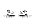Lovely eyelashes on a white background. Beauty saloon. Cartoon. Vector